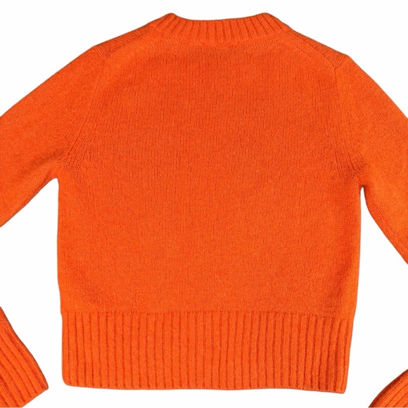 COS Women's Alpaca Wool Pullover Cropped Sweater Jumper Vibrant Orange Size XS - Picture 9 of 10